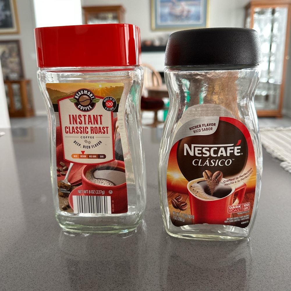 3 glass coffee jars empty 7.5" tall - Picture 3 of 3